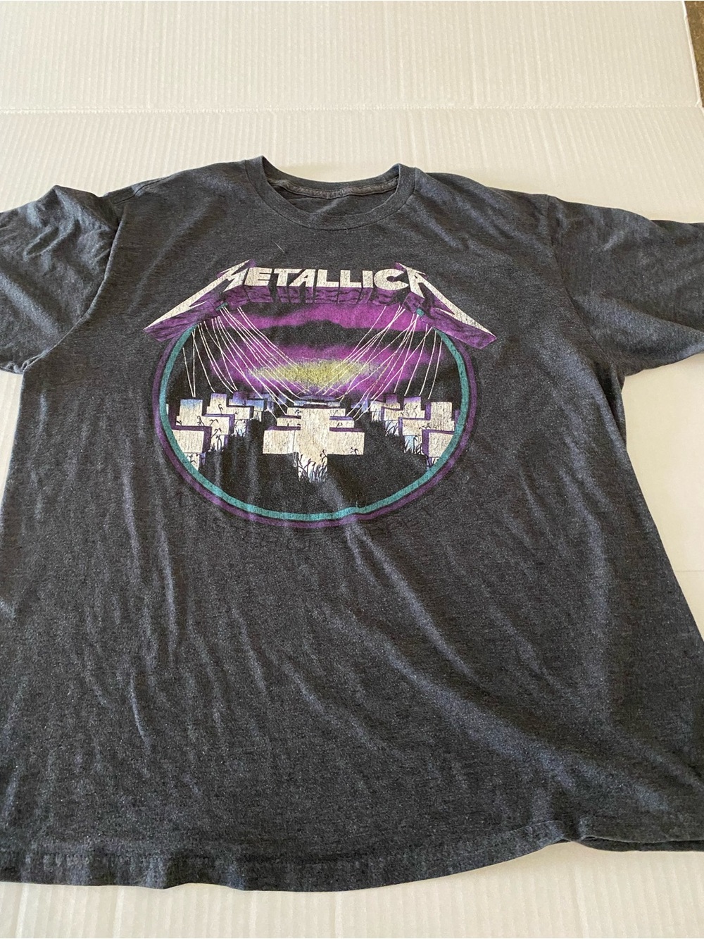 Metallica Graphic Tee - Charcoal Grey Master of Puppets Cross Size XL